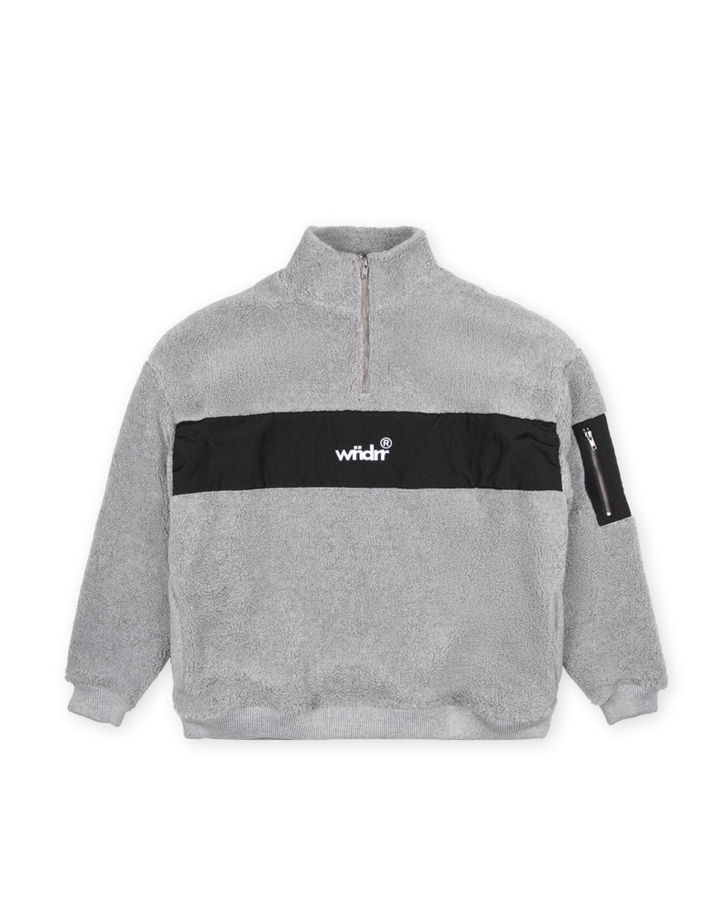 WNDRR - Offcut 1/4 Sip SHerpa Fleece Sweat GREY