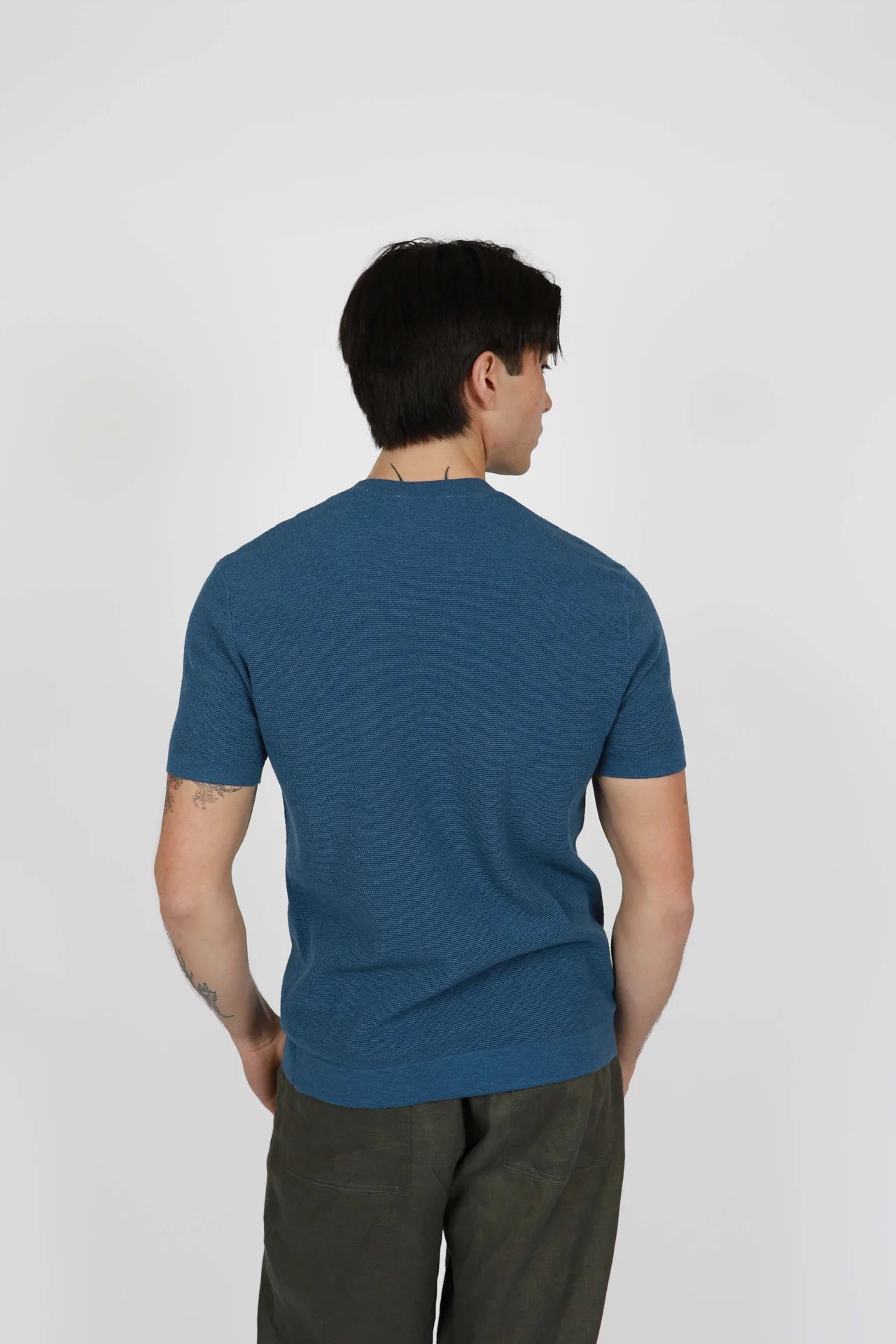 JAMES HARPER - CREW NECK KNITWEAR -BLUE
