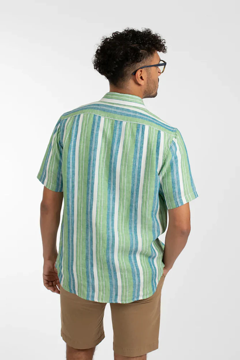 JAMES HARPER - S/S shirt GREEN BEACH STRIPE