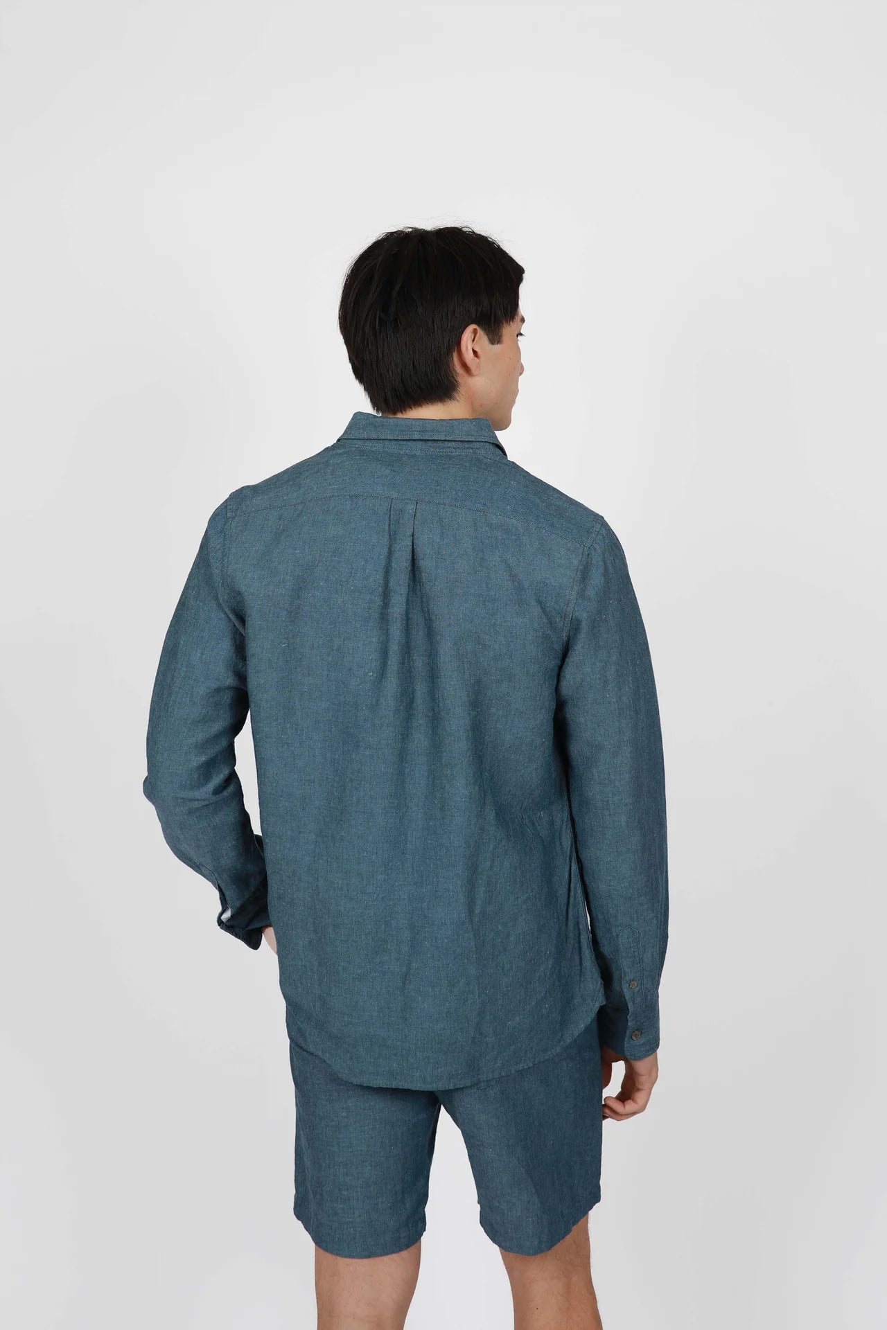 JAMES HARPER - LONG SLEEVE SHIRT BUE STEEL