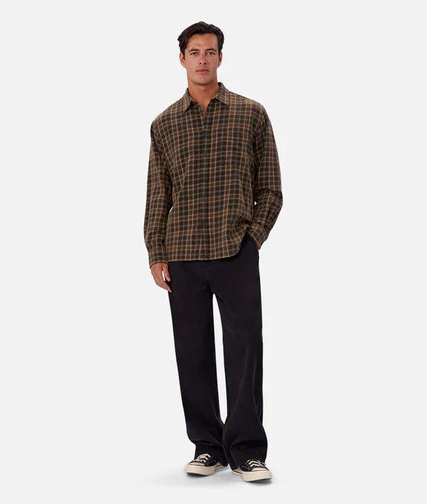 Industrie - The Mapel L/S shirt CHAR/MAPLE