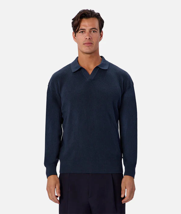 INDUSTRIE -The New England polo knit PETROL 26