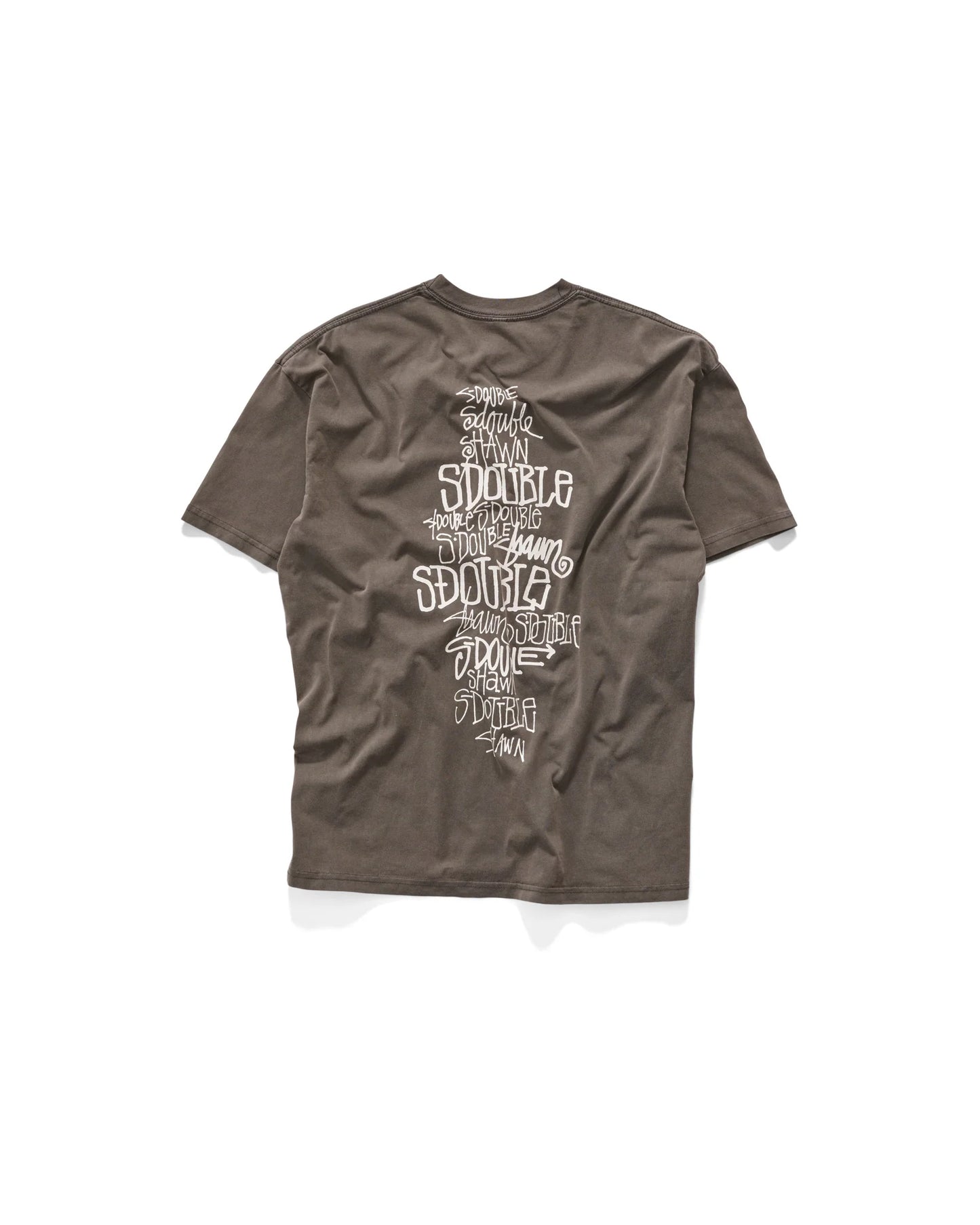 S/DOUBLE - Script Stack Tee WASHED BROWN