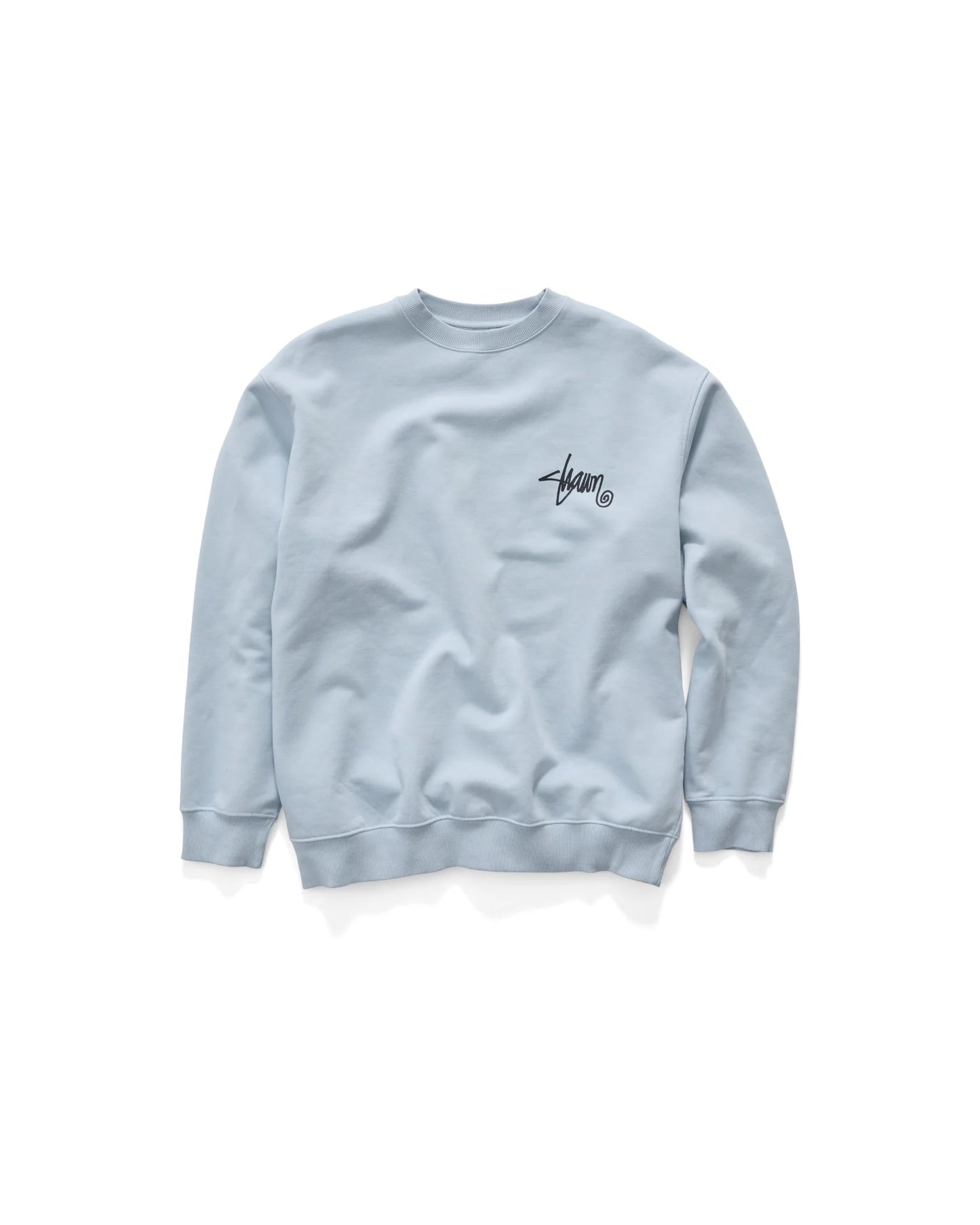 S/DOUBLE - ROOTS DOT CREW WASHED BABY BLUE