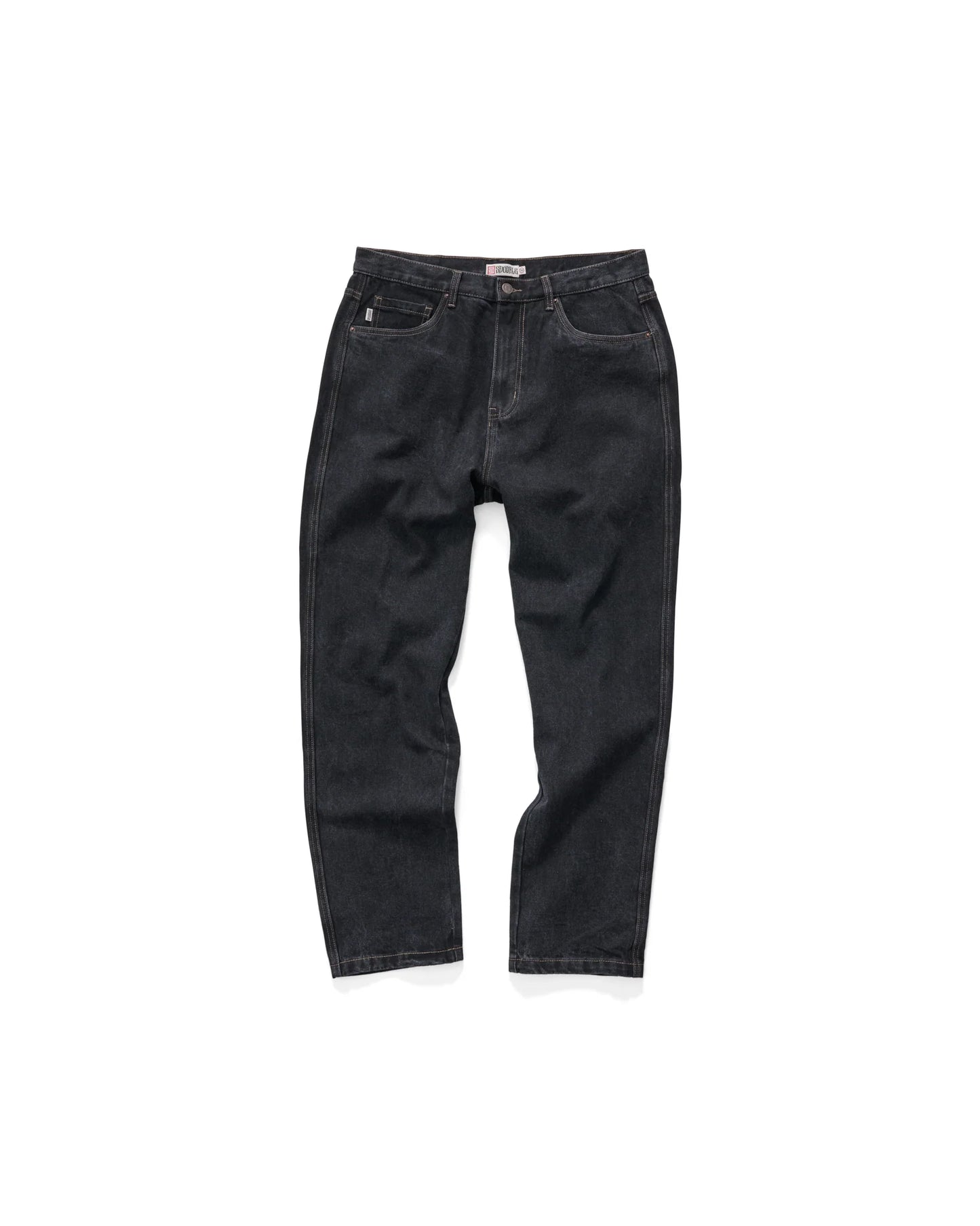 S/DOUBLE - EMB DENIM STANDARD JEAN BLACK WASH