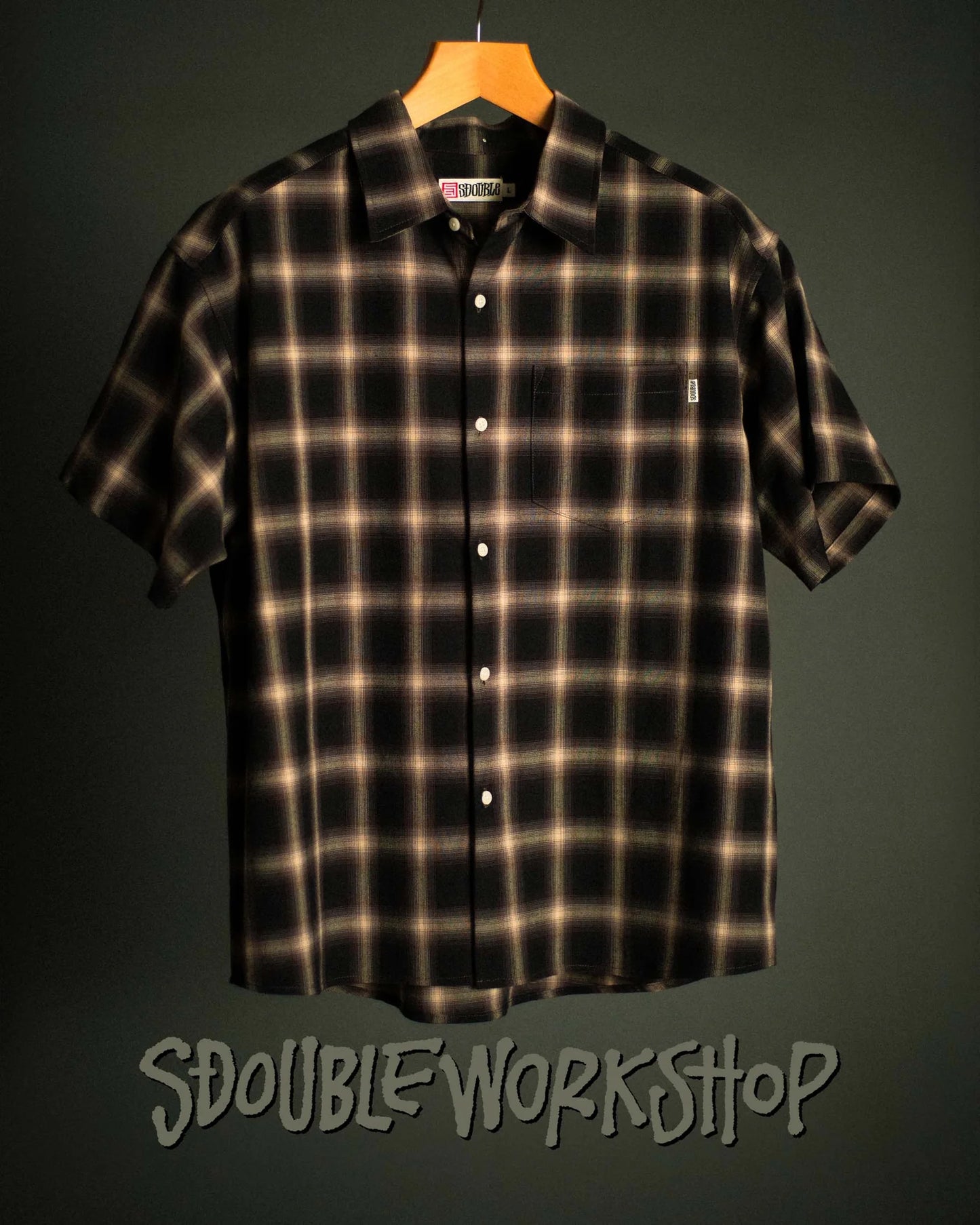 S DOUBLE - hixon plaid ss summer shirt - BORDEAUX
