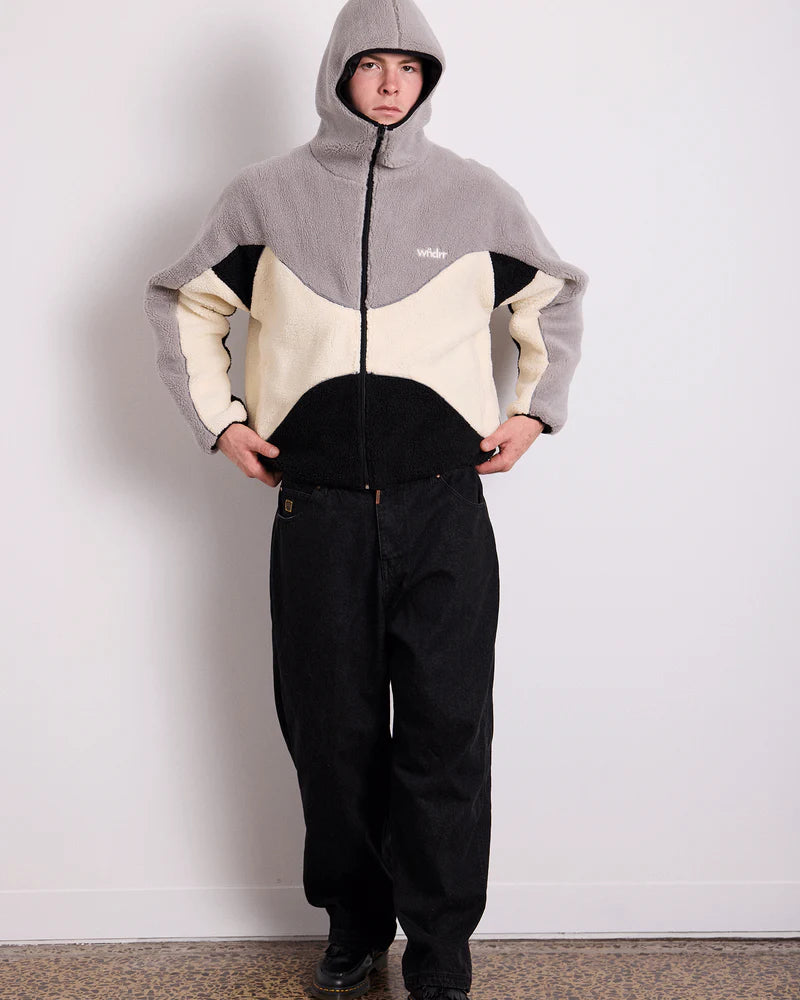 WNDRR - The world fleece jacket - GREY /BLACK