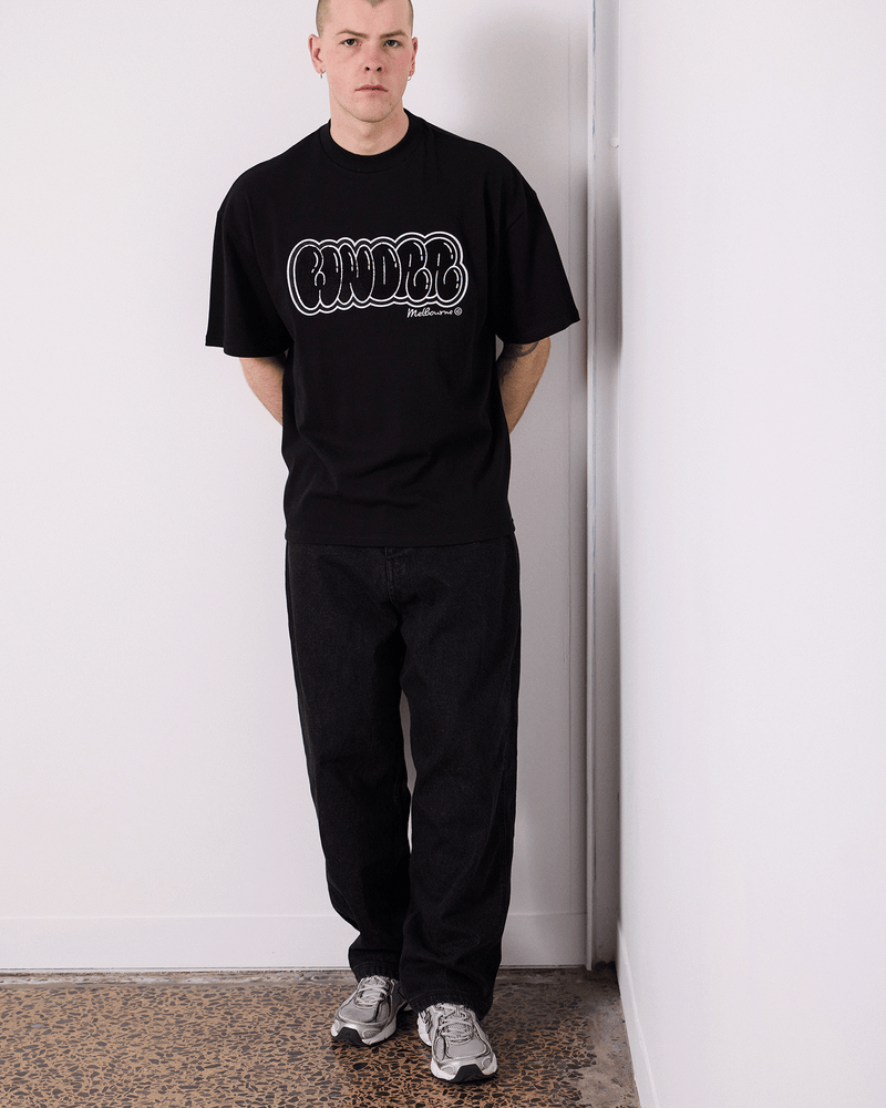 WNDRR - Blissed heavy weight tee -BLACK