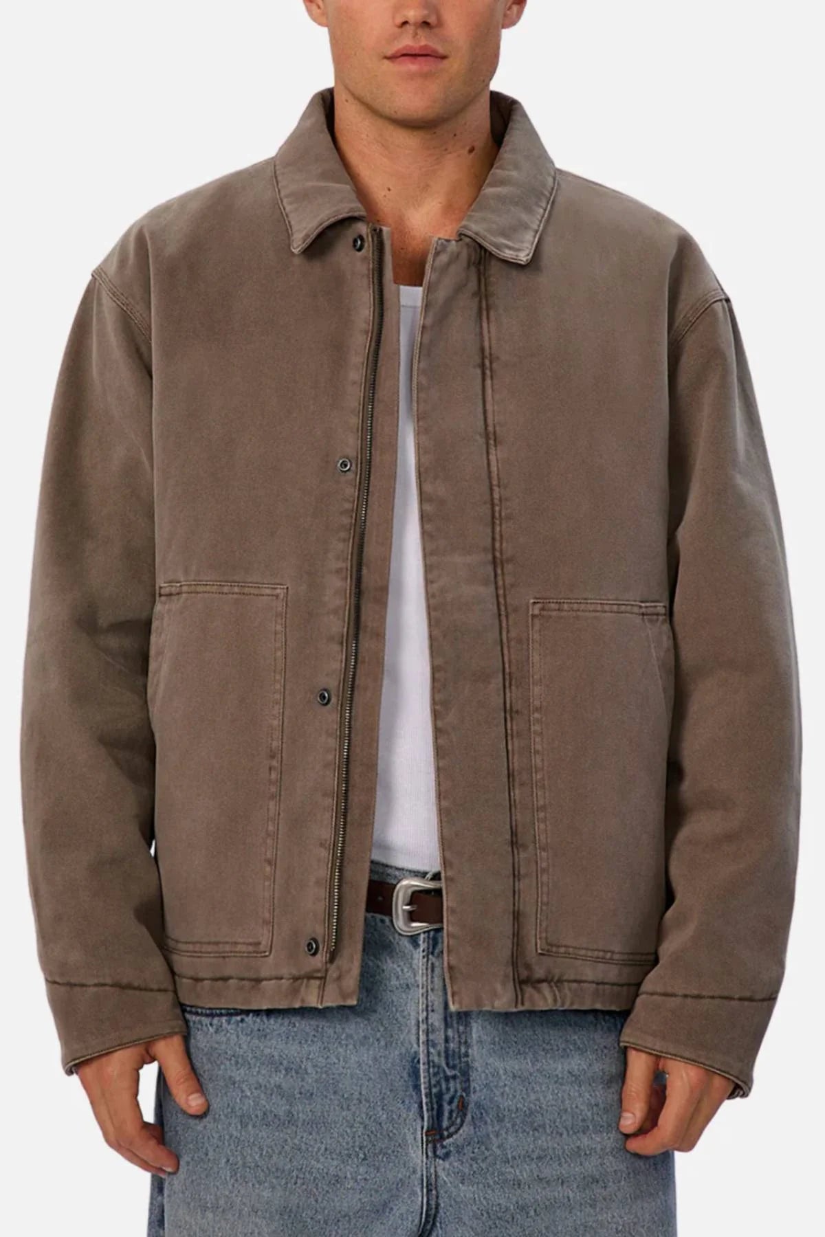 INDUSTRIE THE OKLAHOMA JACKET - WASHEDBRWN
