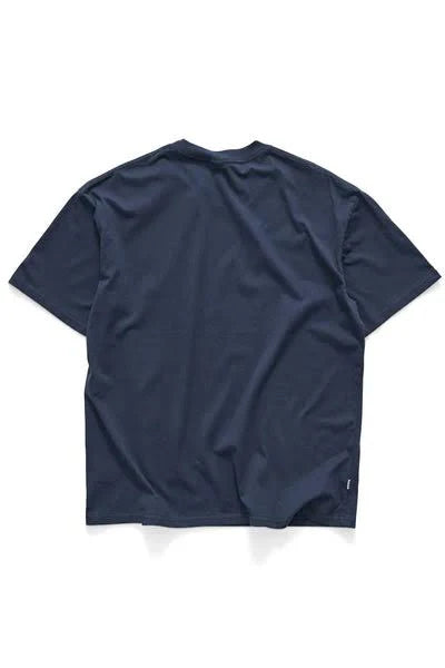 S/DOUBLE - S-CUBE Mid Block SS TEE NAVY