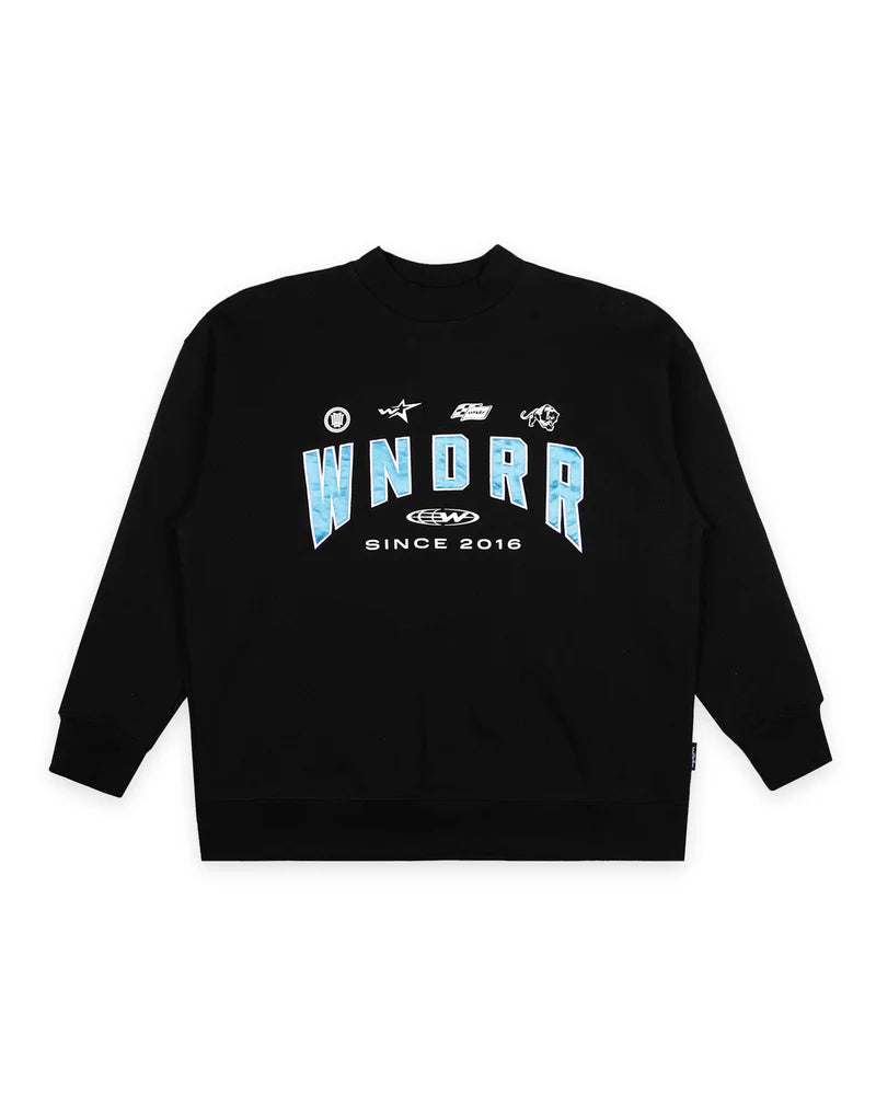 WNDRR- HASHI CREW SWEAT -BLACK