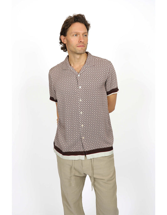 James Harper - Short Sleeve Cuban Collar MERLOT