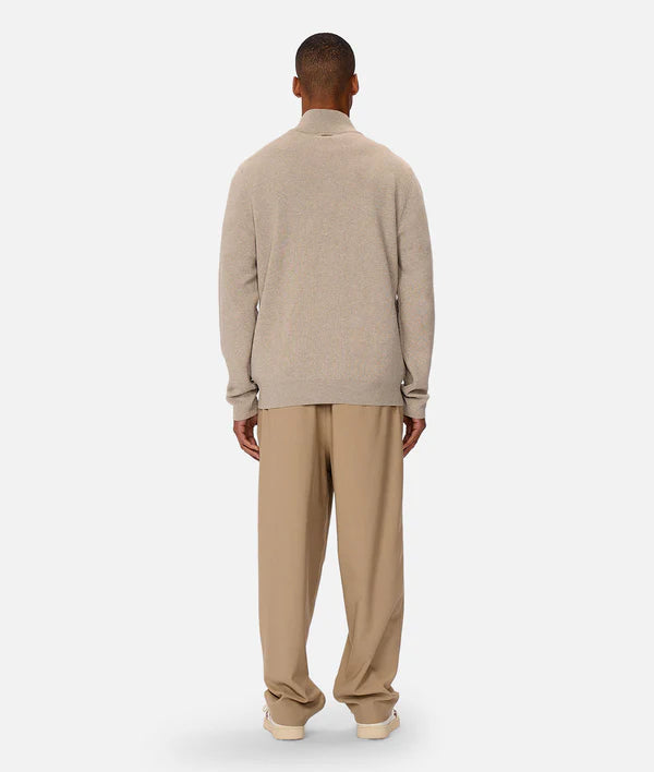 INDUSTRIE - THE LAKEWOOD ZIP NECK KNIT - WHEAT