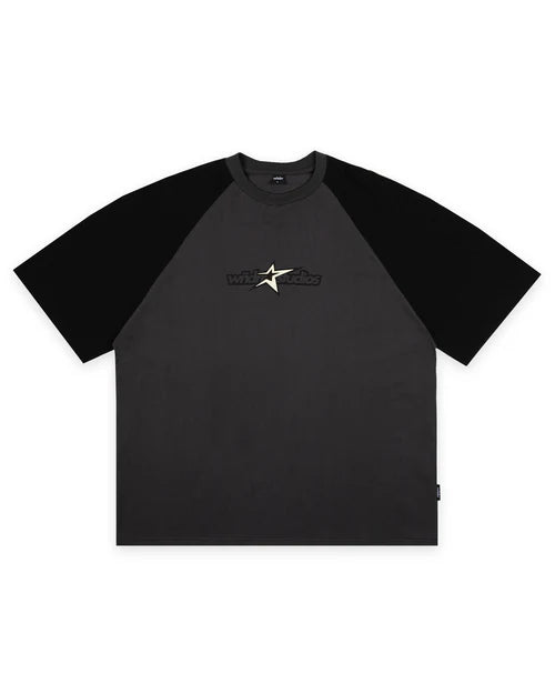 WNDRR- STXR RAGLAN BOX FIR TEE -GREY/BLACK