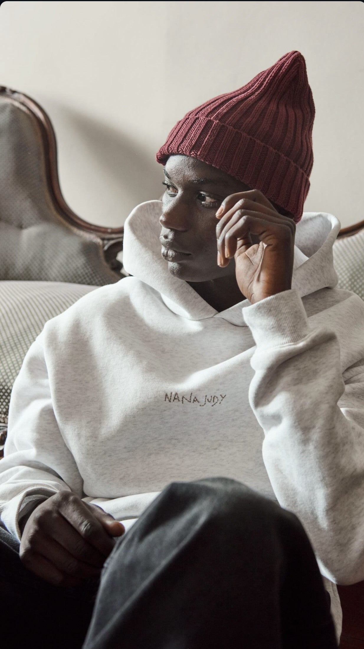 NANA JUDY - Venice  hood WHITE MARL