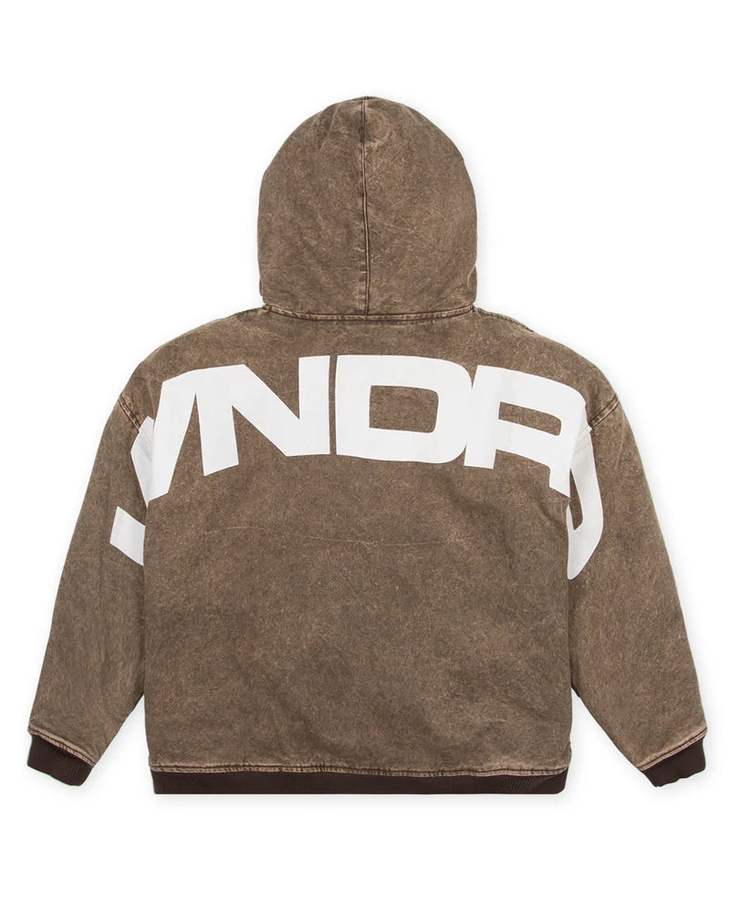 WNDRR - Stxller Hooded Work Jacket BROWN DENIM