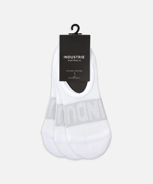 Industrie - 3PK Tech Socks WHITE