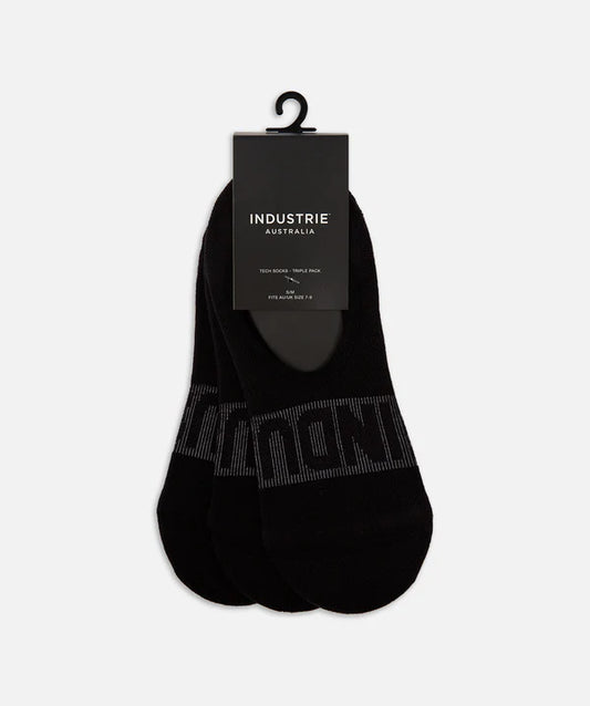 Industrie - 3PK Tech Socks BLACK
