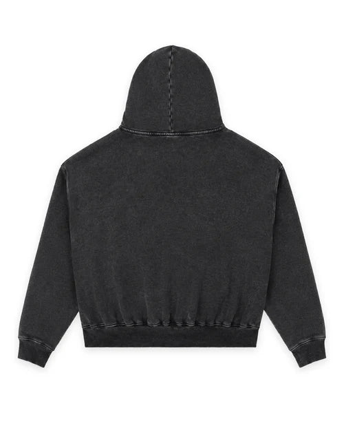 WNDRR - Arcade Box Fit Hood Sweat WASHED BLACK