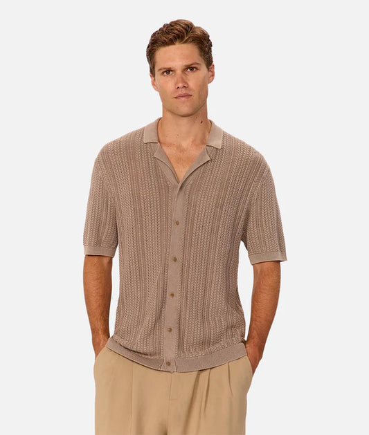 Industrie - The Washed Alessio S/S Shirt WASHEDBROWN