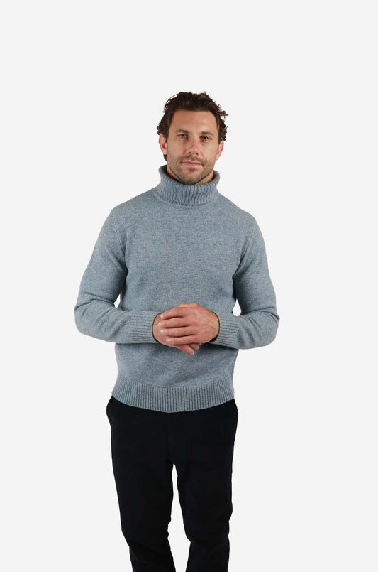 James Harper - Roll neck knitwear SKY