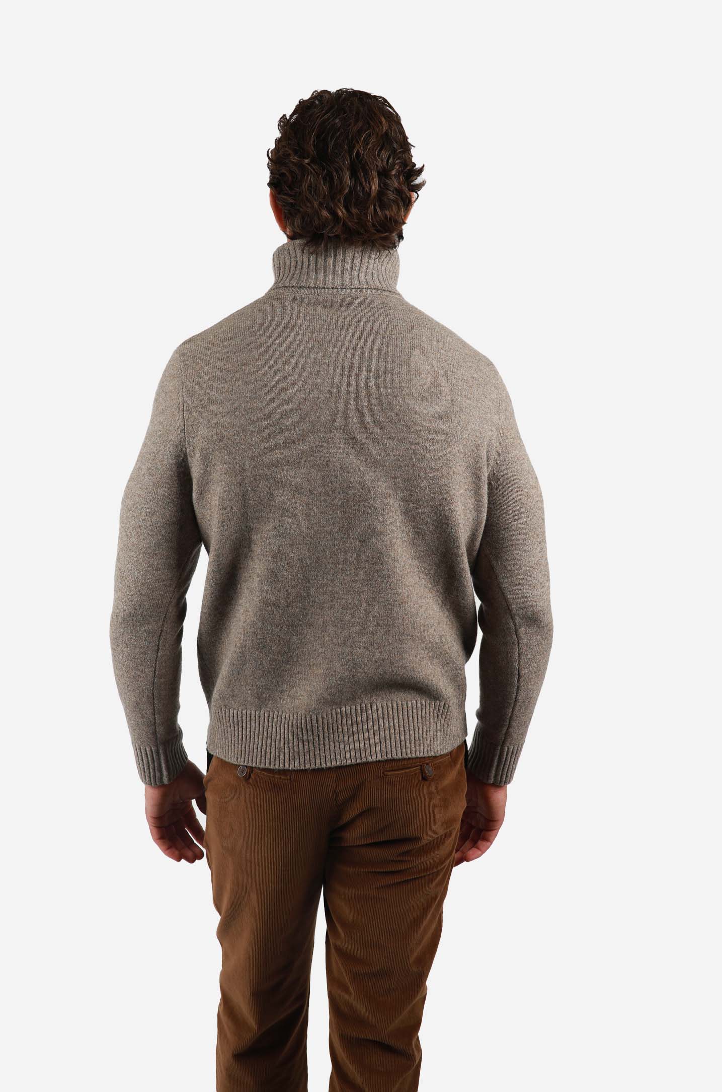 James Harper -Roll neck knitwear TOBACCO