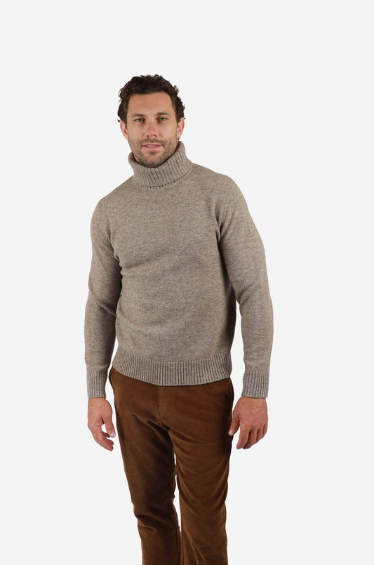 James Harper -Roll neck knitwear TOBACCO