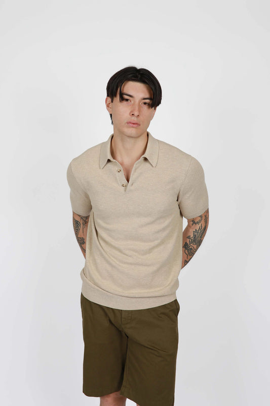 JAMES HARPER - 3 BUTTON POLO WHEAT