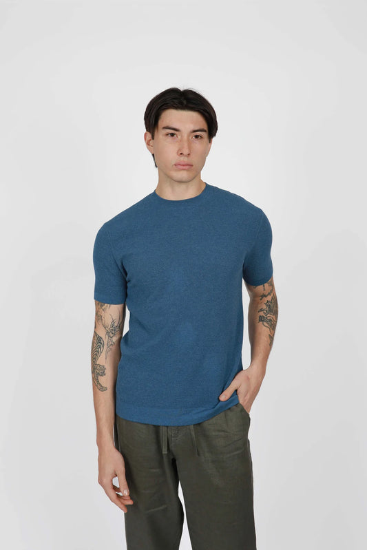 JAMES HARPER - CREW NECK KNITWEAR -BLUE