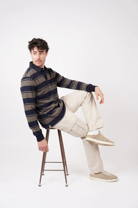 James Harper - Stripe Rugby Jersey OLIVE