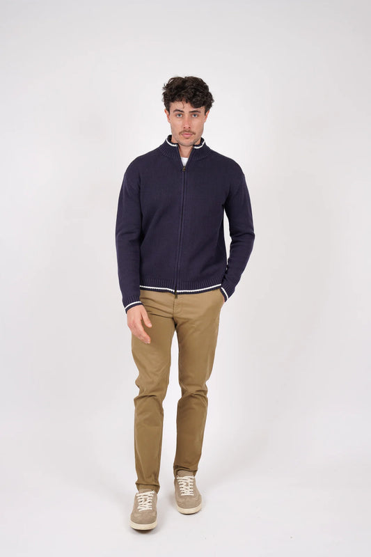 James Harper - Zip Through Cardigan NAVY