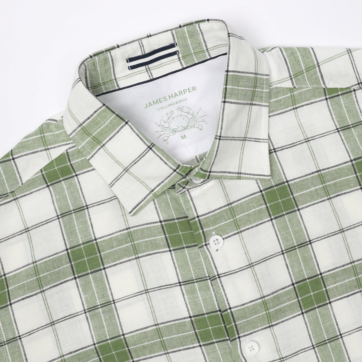 James Harper - Short Sleeve Check Shirt FOREST