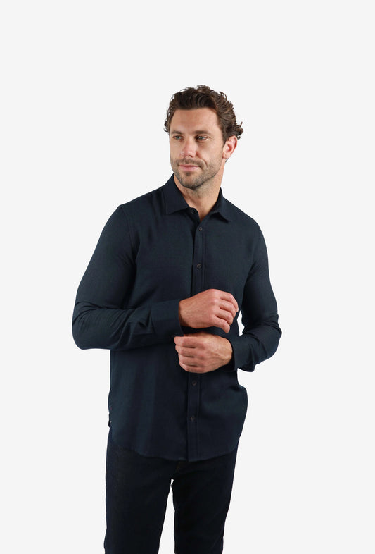 James Harper - Two Tone Twill Shirt TEAL
