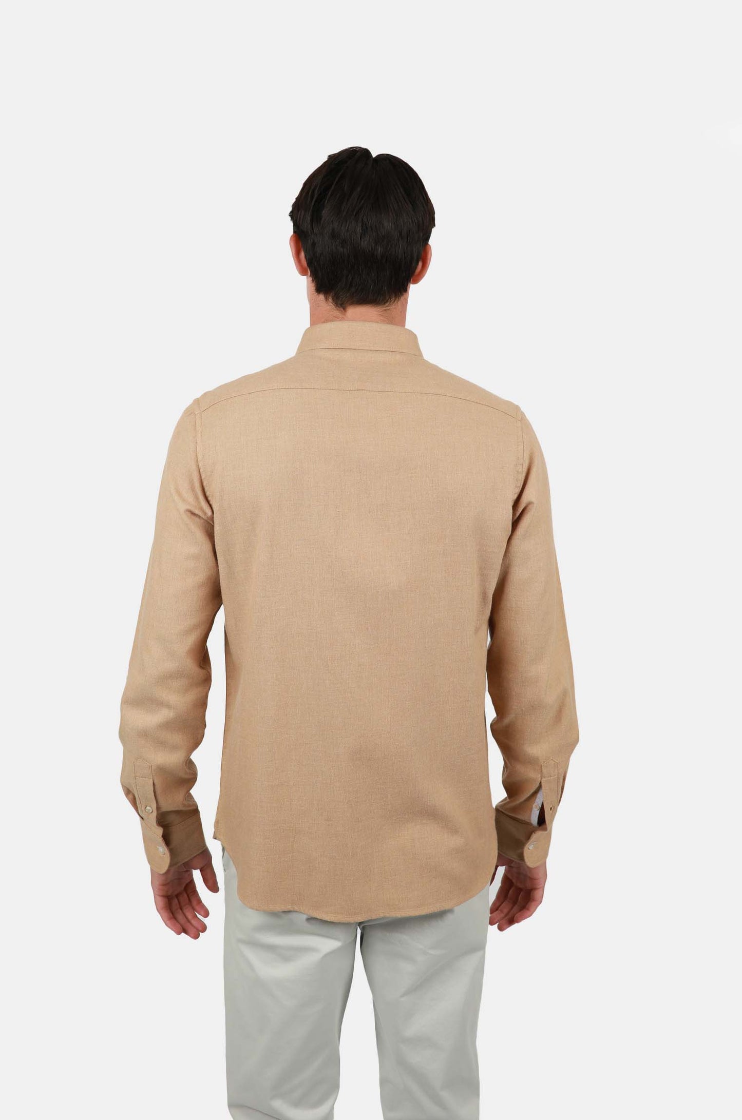 James Harper - Marle twill buttondown shirt LATTE