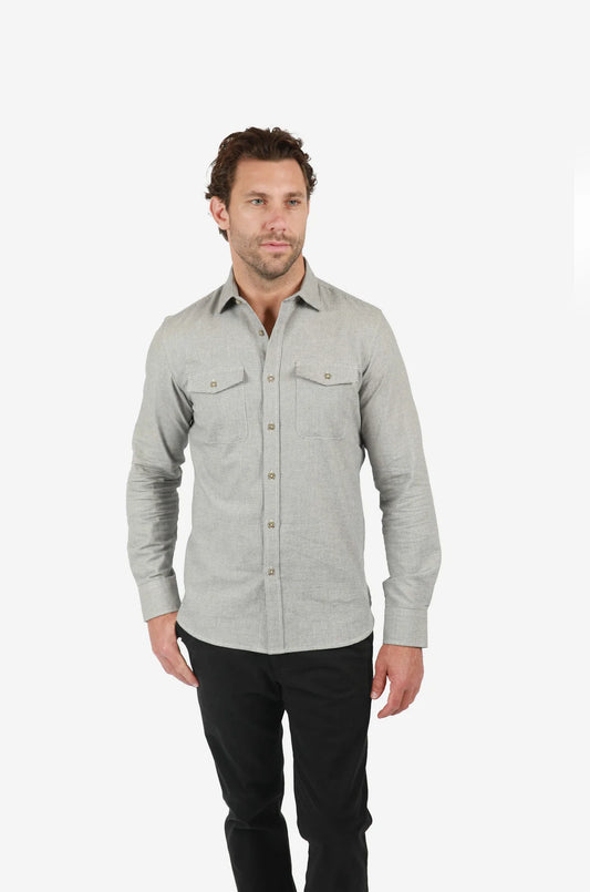 James Harper - Puppytooth shirt OLIVE