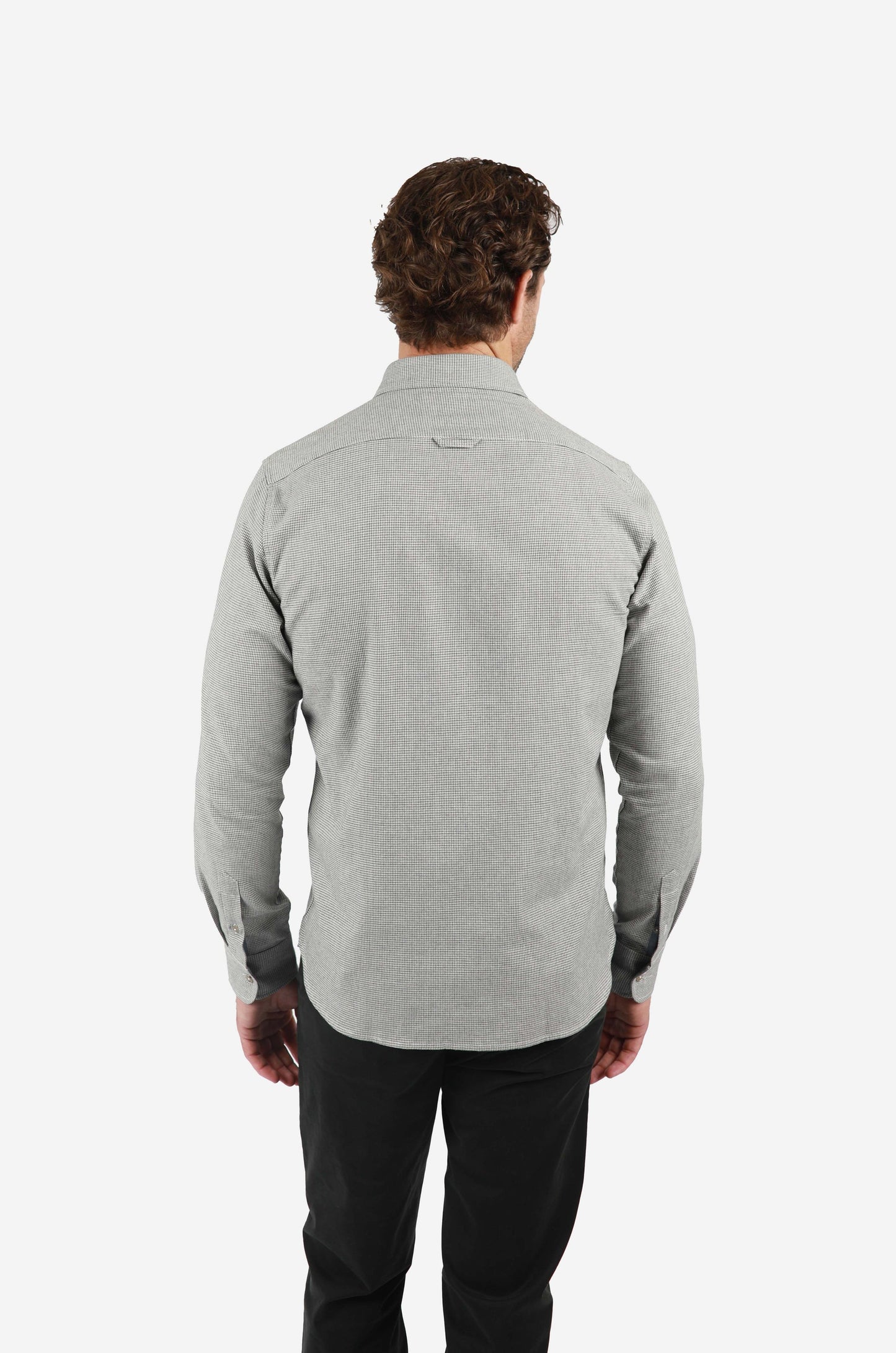 James Harper - Puppytooth shirt OLIVE