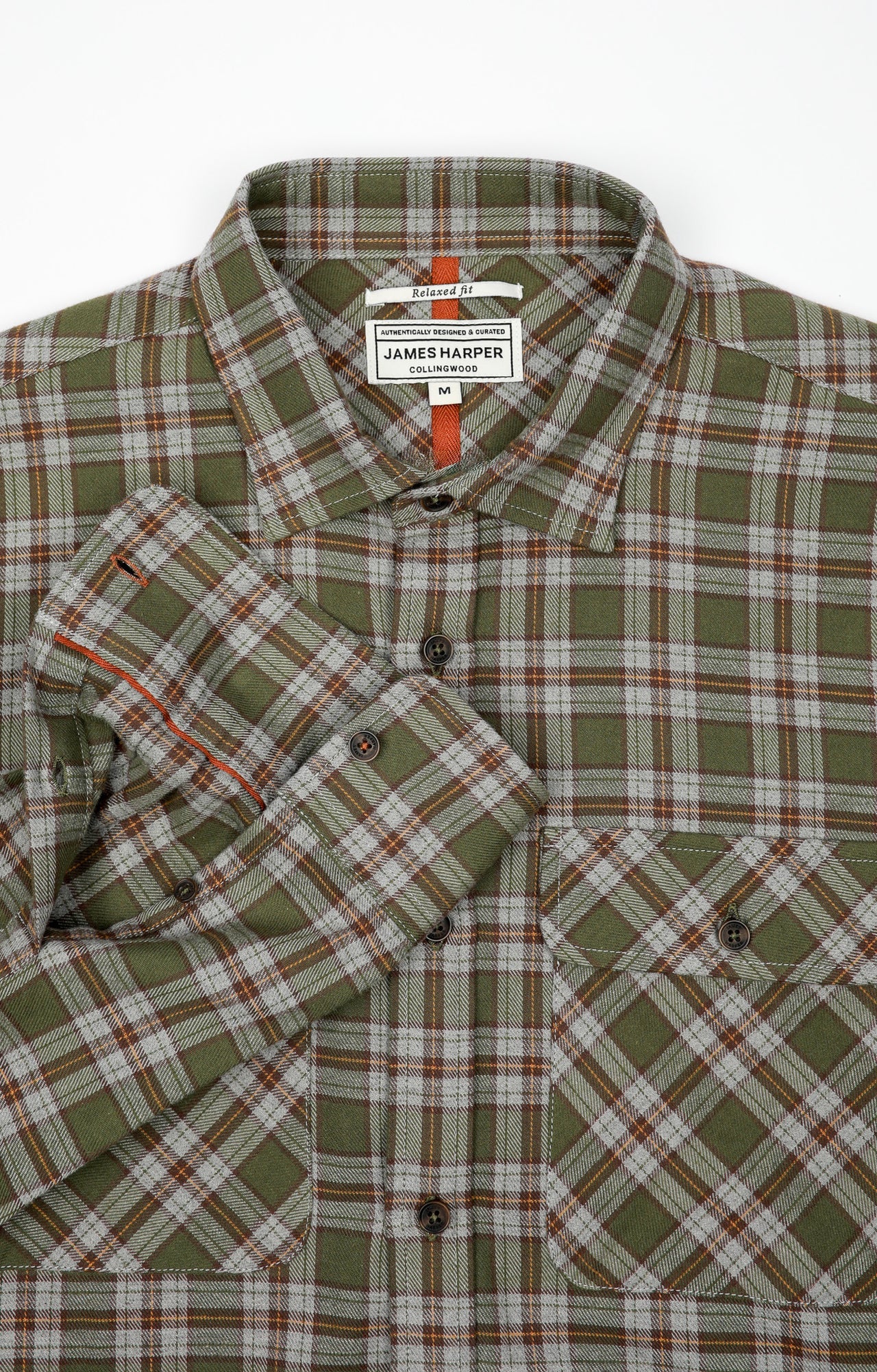 JAMES HARPER - Check long sleeve shirt  FOREST