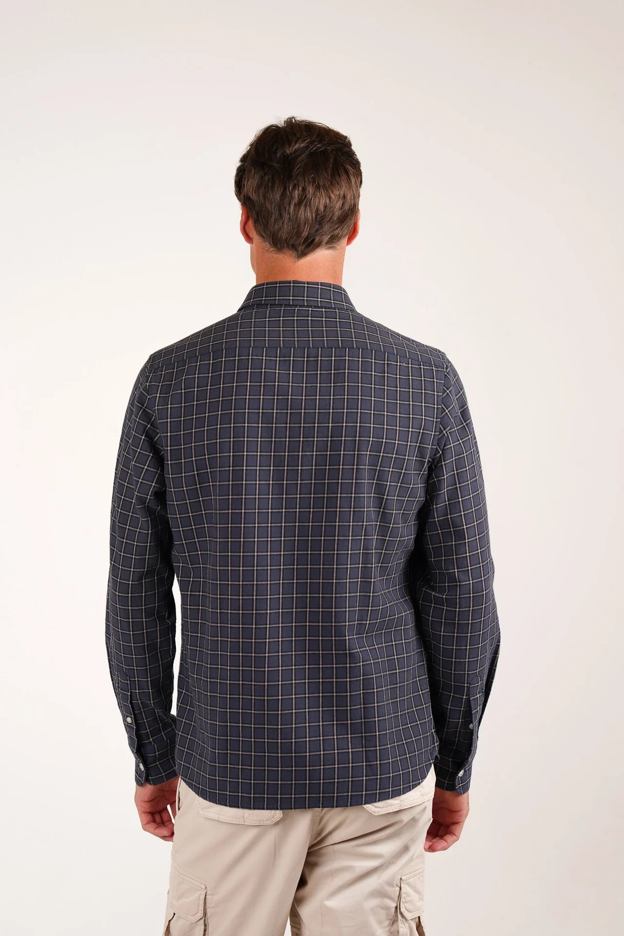 JAMES HARPER - Check long sleeve shirt NAVY