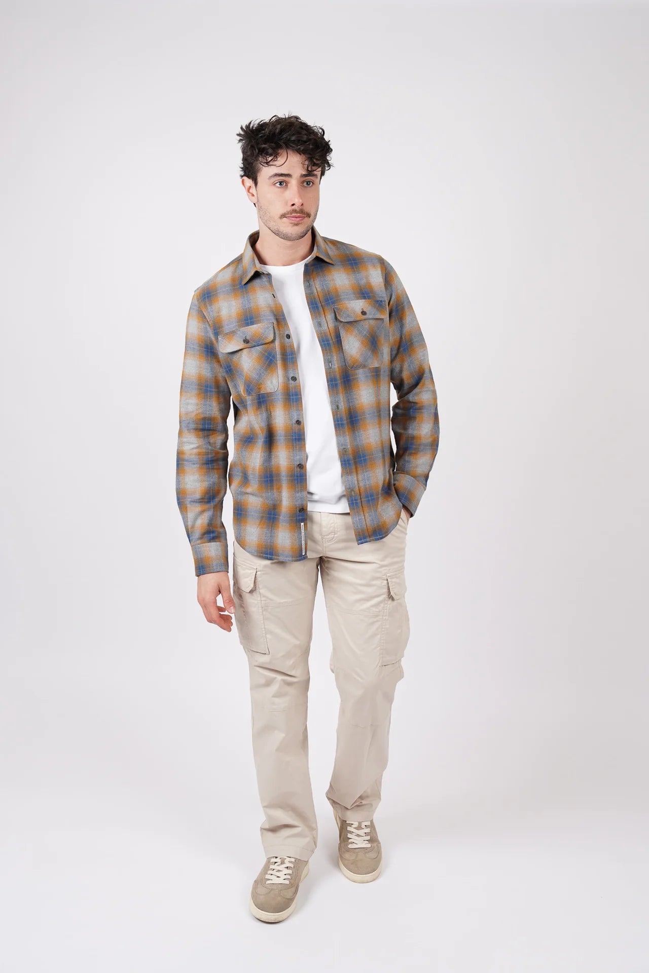 James Harper - Long Sleeve Shirt BLUE/CORN