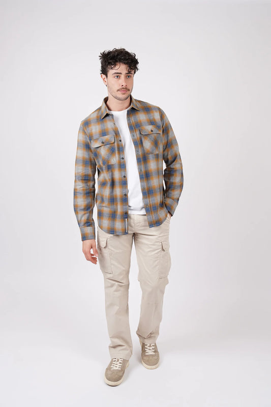 James Harper - Long Sleeve Shirt BLUE/CORN
