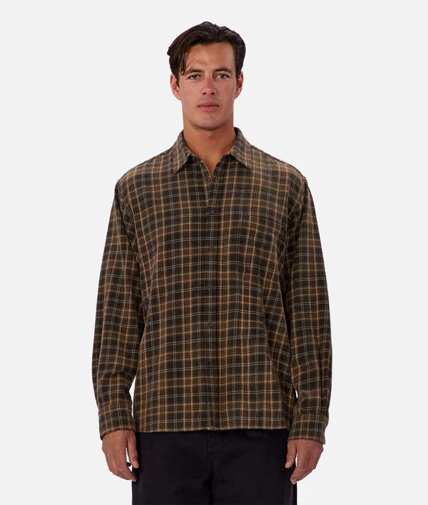 Industrie - The Mapel L/S shirt  CHAR/MAPLE