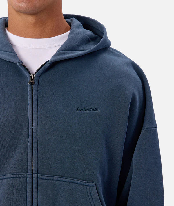 Industrie - The Staten Zip Through Hoodie DENIM