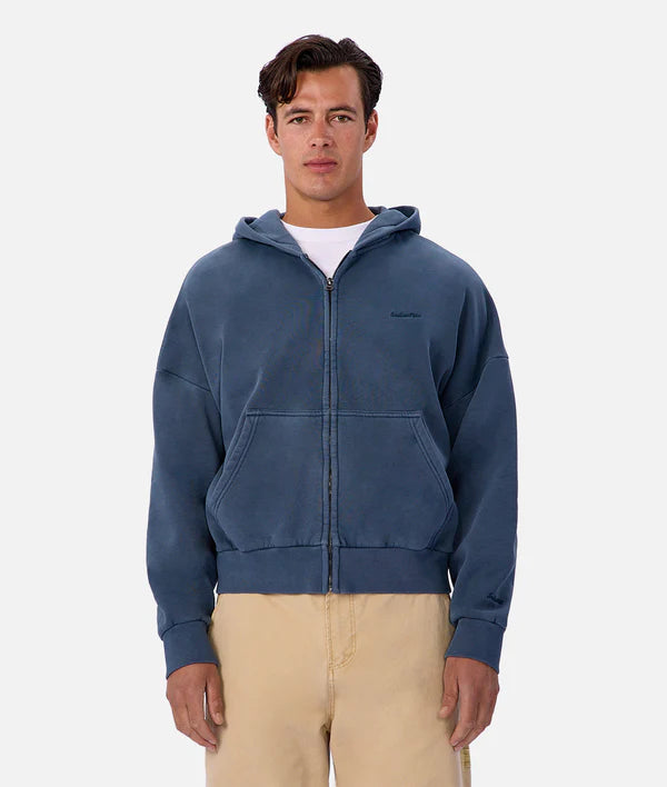 Industrie - The Staten Zip Through Hoodie DENIM