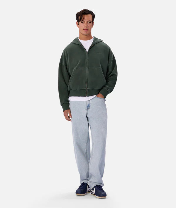 Industrie - The Staten Zip Through Hoodie LAWN