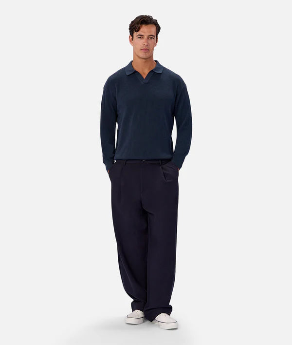 INDUSTRIE -The New England polo knit PETROL 26