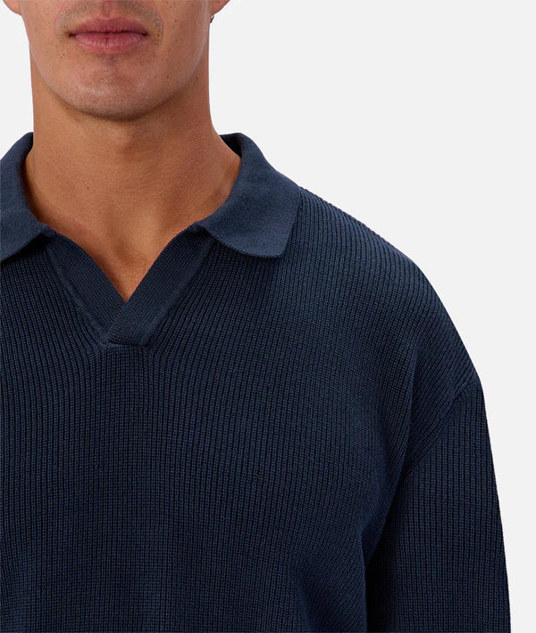 INDUSTRIE -The New England polo knit PETROL 26