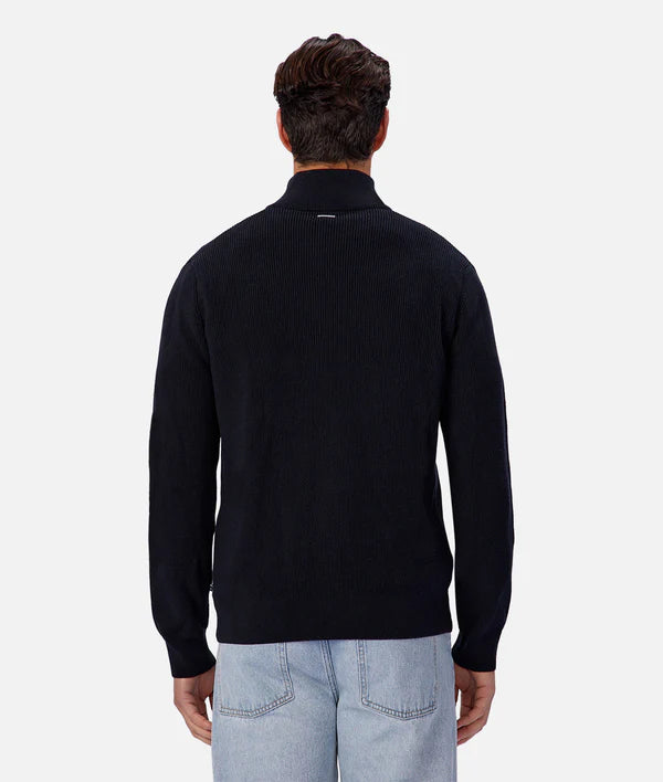 Industrie - The New England Zip Neck Knit NAVEL