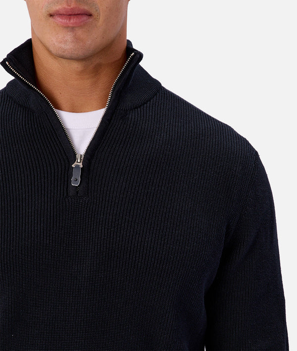 Industrie - The New England Zip Neck Knit NAVEL