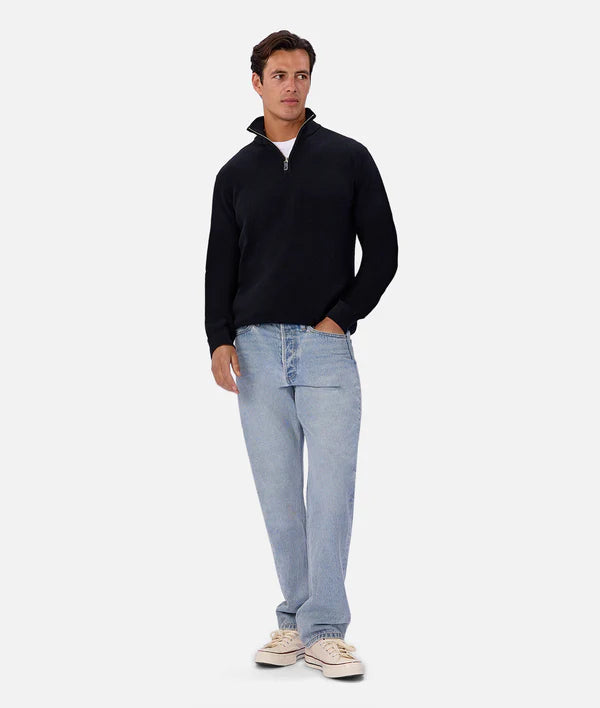 Industrie - The New England Zip Neck Knit NAVEL