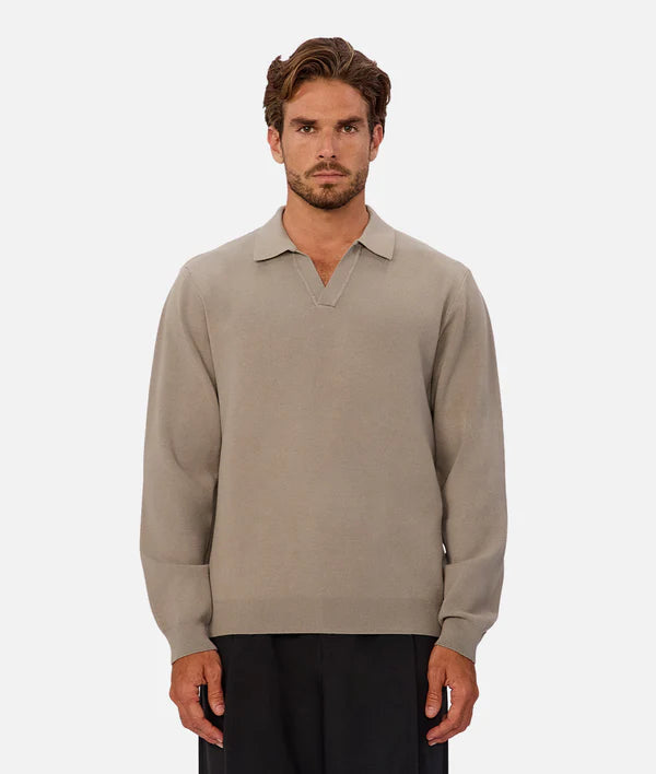 INDUSTRIE - THE WYNSLOW POLO  KNIT - SEA GRASS